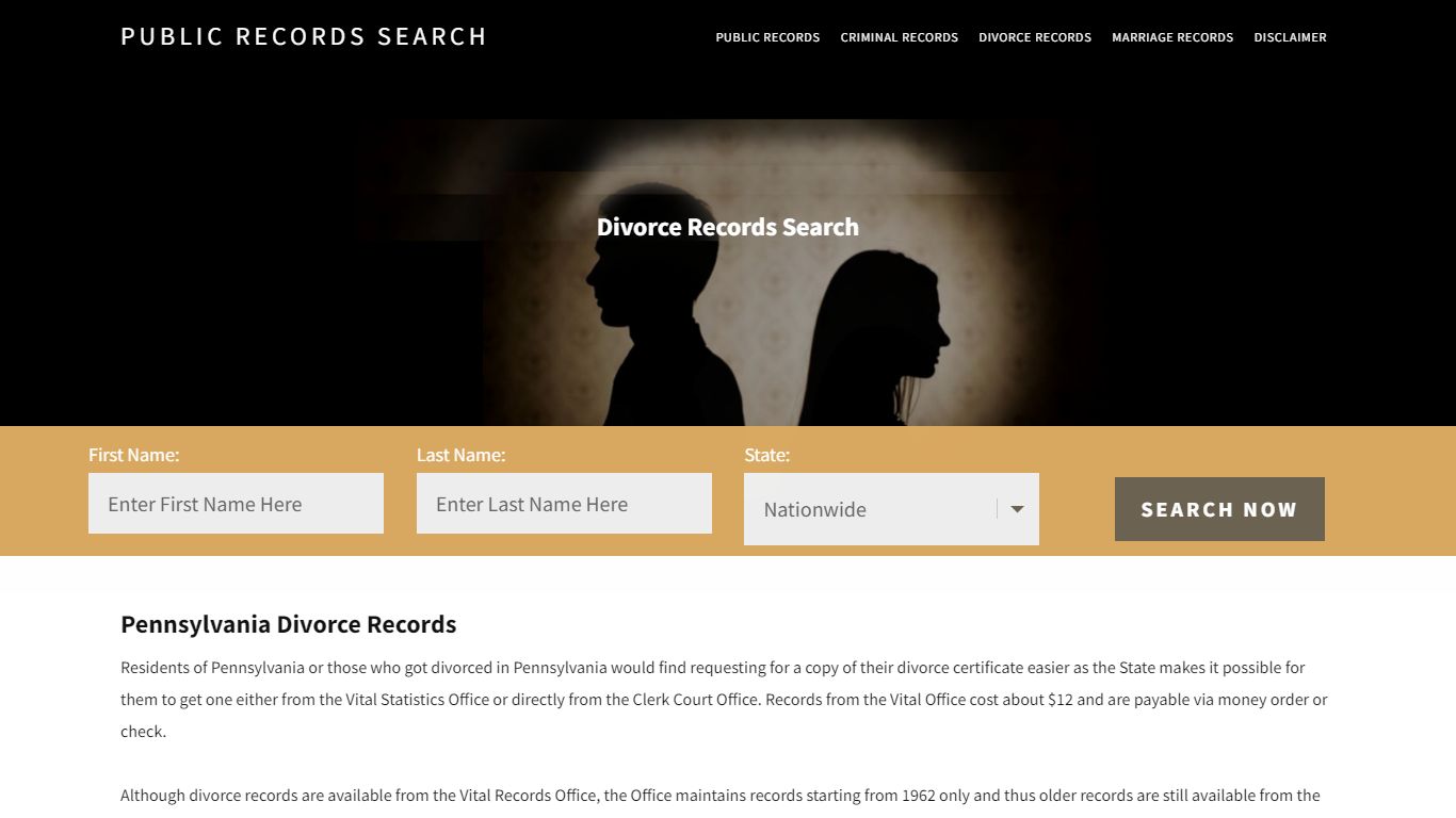 Pennsylvania Divorce Records | Enter Name and Search | 14 Days Free